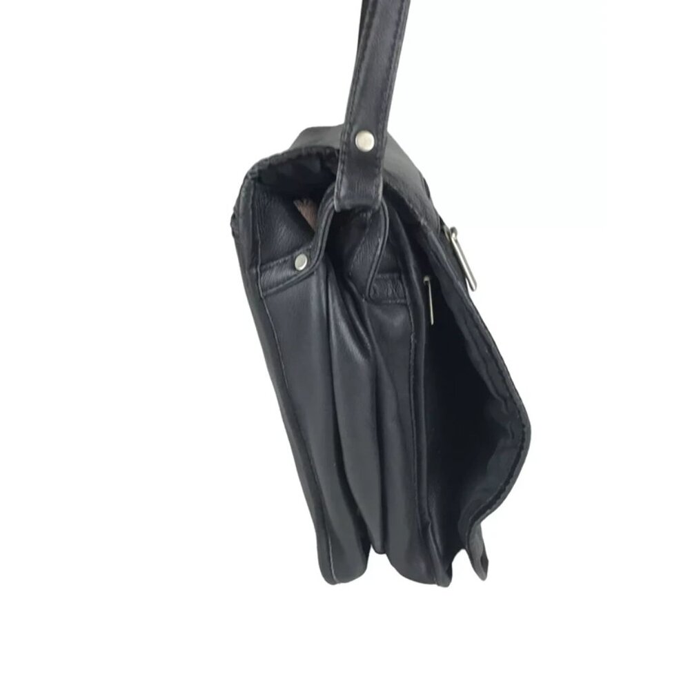 Wilsons Leather Unisex Black Inner Dividers Snap Crossbody Strap Messenger‎ Bag - Picture 5 of 10